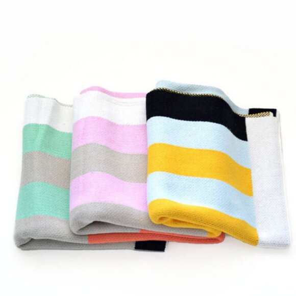 Dusen Dusen Multicolor Stripe Knit Throw Blanket - Picture 3 of 11